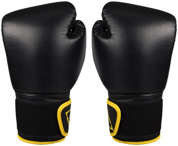 Bokso pirštinės AVENTO 14oz juoda PU-oda